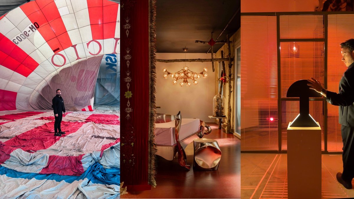 Da esquerda para a direita: Keep Your Bubble por Lousy, Nilufar La Casa Magica, Kelly Wearstler no Palazzo Acerbi para a H&M HOME
